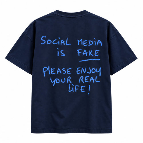 Social Media Is Fake T-shirt (Back Print)