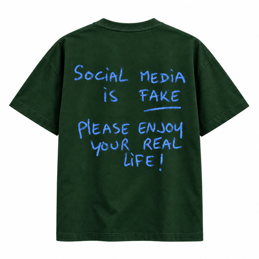 Social Media Is Fake T-shirt (Back Print)